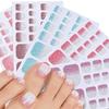 22tips Glitter Toe Nail Stickers Full Cover Nail Wraps Adhesive Toenails Decals for Women DIY Toenails Decals