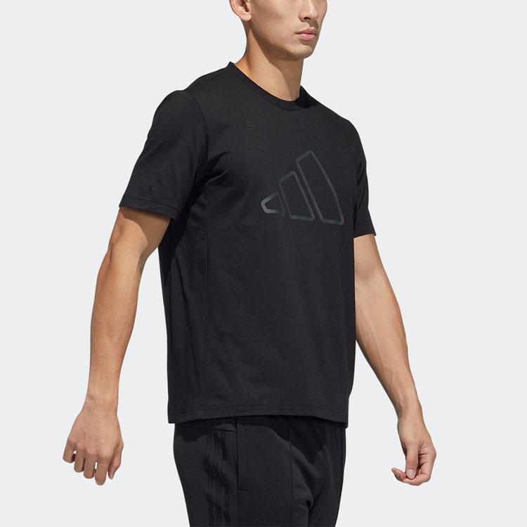 Adidas Techgfx Logo Print Training Short Sleeve T-Shirt Men Tops Black GP0983