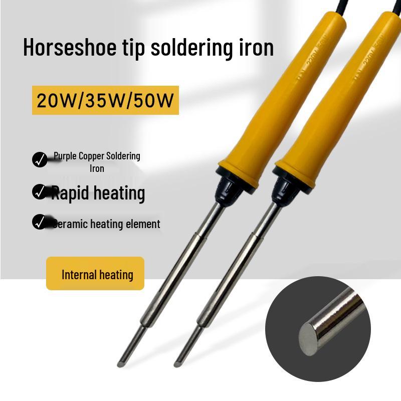 Long-Life Electric Soldering Iron Set with Internal Heating and Horseshoe Tips - Available In 20W, 35W, 50W, Set of 20