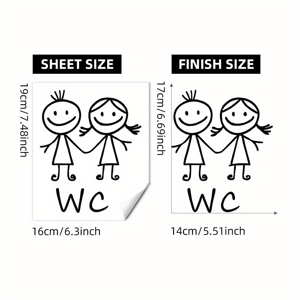 1pc Cartoon Men And Women WC Wall Sticker For Bathroom Decoration Vinyl Home Decals Waterproof Poster Door Stickers Toilet Sign