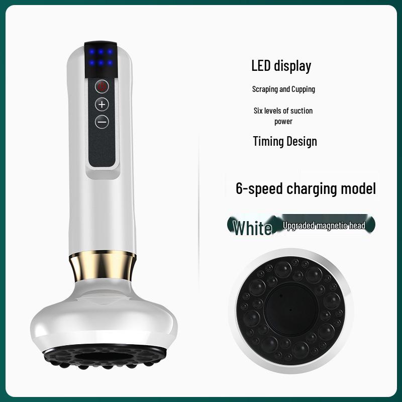 Smart Jade Gua Sha and Electric Vacuum Cupping Massager with Negative Pressure Suction for Meridian Unblocking