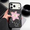 Ledertextur TPU Handyhülle Für iPhone 17 17e 16e 16 15 Pro Max 14 13 Pro Max 11 Rosa Lilienblüte Weiche Silikon-Rückseite