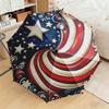 1 Stück Amerikanische Flagge Regenschirm Tragbar Faltbar Eisenrahmen Lochknochenstruktur Outdoor Heim Regenschirm