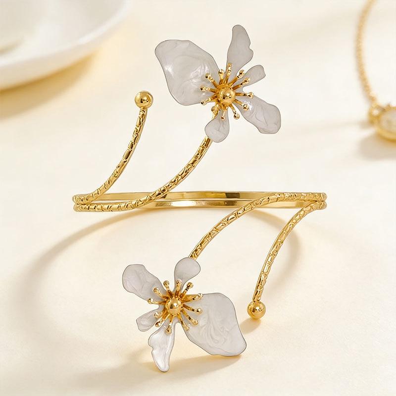 Orchideen-Design Übertriebenes Armband – Vielseitiges Mode-Armband für Damen