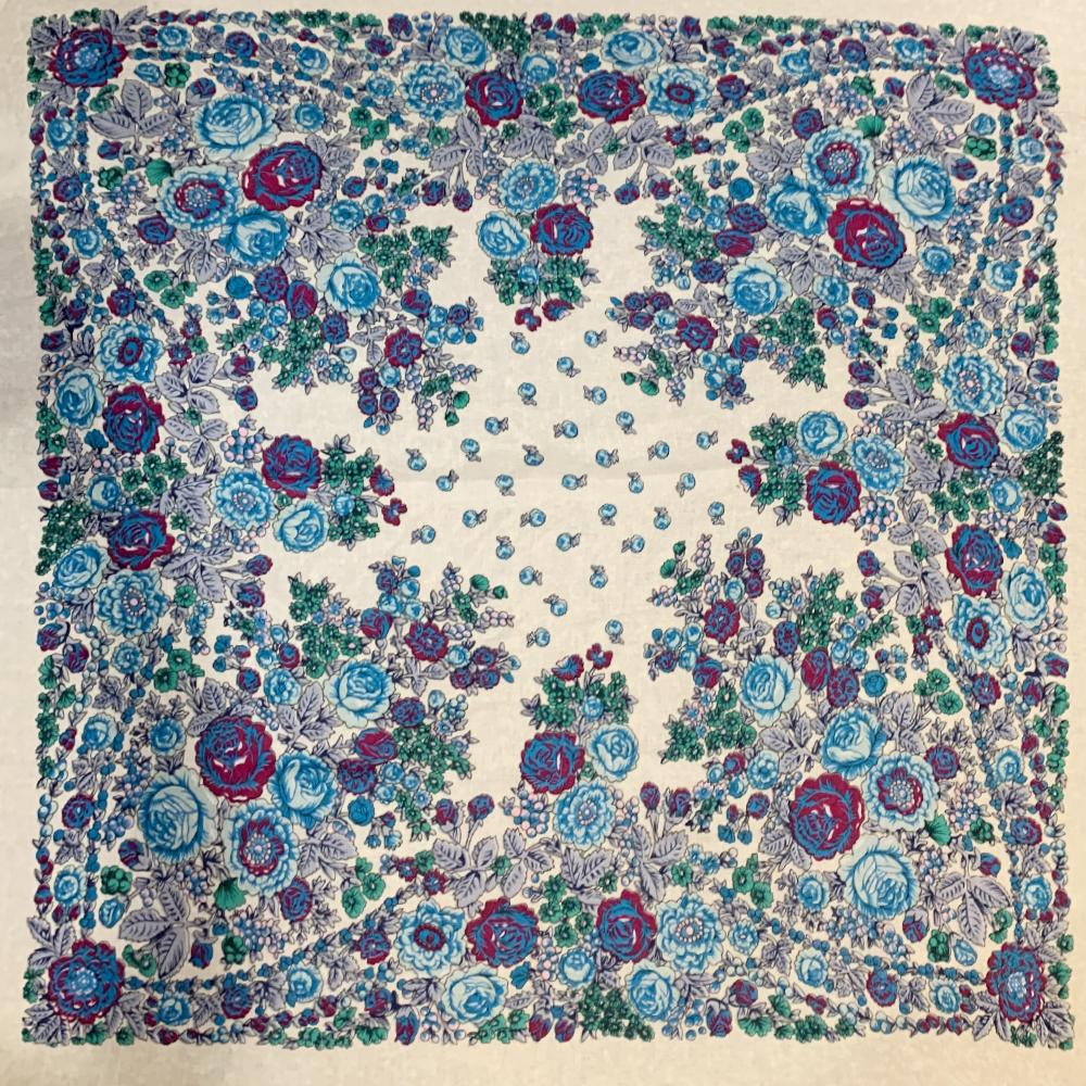 120*120Cm Luxury Floral Print Russian Square Scarf Women Breathable Thin Bandana Shawl Foulard Femme Beach Stole Lady Wraps