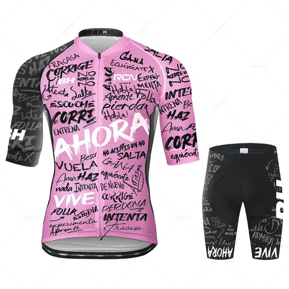 Rvouei Men's Cycling Clothing Summer Bicycles Jersey Sets Mountain Bike Bib Shorts Motocross Triathlon Maillot Shirts Ciclismo