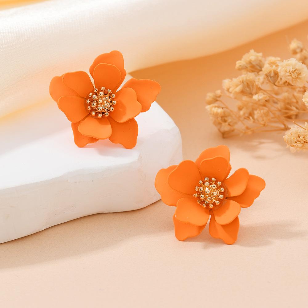 Women's Multi-layer Petal Flower Earrings - Japanese Korean Style