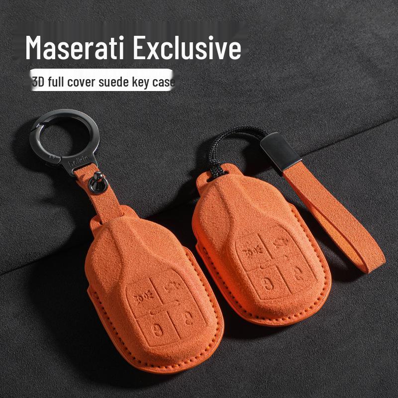 Maserati President GT Suede Key Cover for Levante/Ghibli with Buckle
