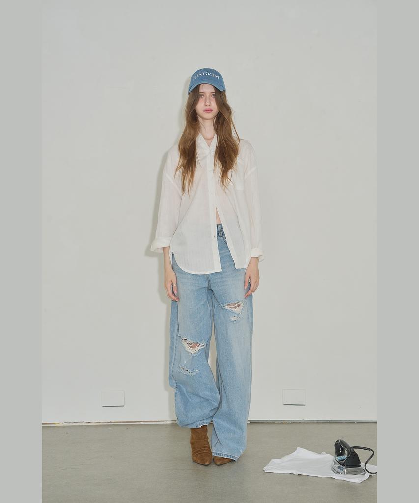 KINGKIM Label Lounge Shirt - White