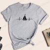 Unisex Unisex TShirt Sailing Heartbeat Print T Shirt Boating Graphic Harajuku Streewear Clothes Causal Female Y2K Tops Tee Clothing