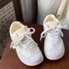 2025 new puff shoes chic Hong Kong style platform sports little white shoes children's ugly cute big head retro German training shoes