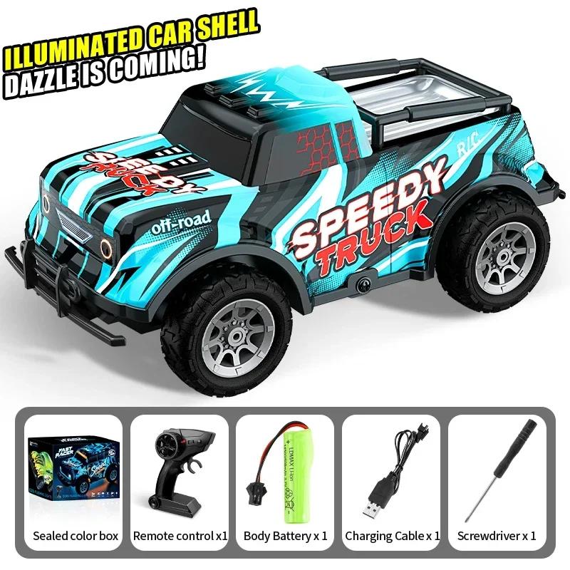 2.4G Rc Sports Pickup Drift Car Lights Remote Control High Speed Climbing Off-Road Pvc Racing Vehicle Kids Toys Young Boys Christmas