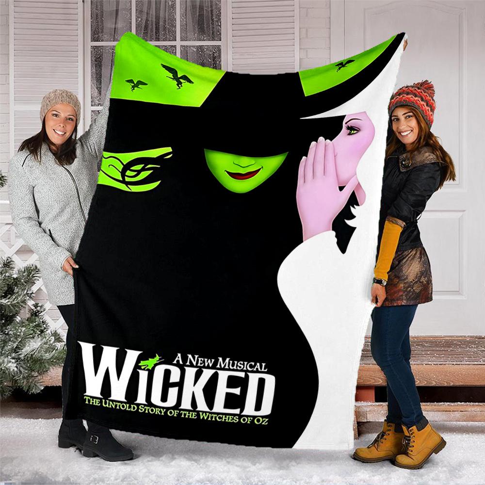 1pc Wicked Musical Outdoor Blanket Lightweight Flannel Throw For Travel, Camping, Livingroom, Couch, Chair Soft
