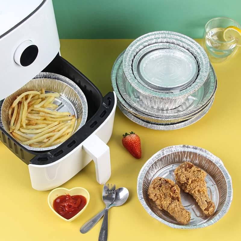 Round Aluminum Foil Pan for Home Use - Air Fryer, BBQ, Baking, and Takeout
