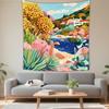 Boho Chic Wall Tapestry With Moon Phase Floral Starry Sky Design Bedroom Yoga Studio Decor