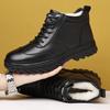 New Winter Men's Cotton Shoes Wool Warm High-top Thickened Non-slip Snow Boots Leather Boots Men's Hiking Boots