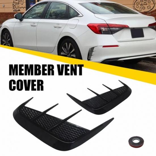 Universal Gloss Black Soft Rear Bumper Sport Side Wing Member Vent Cover Trim