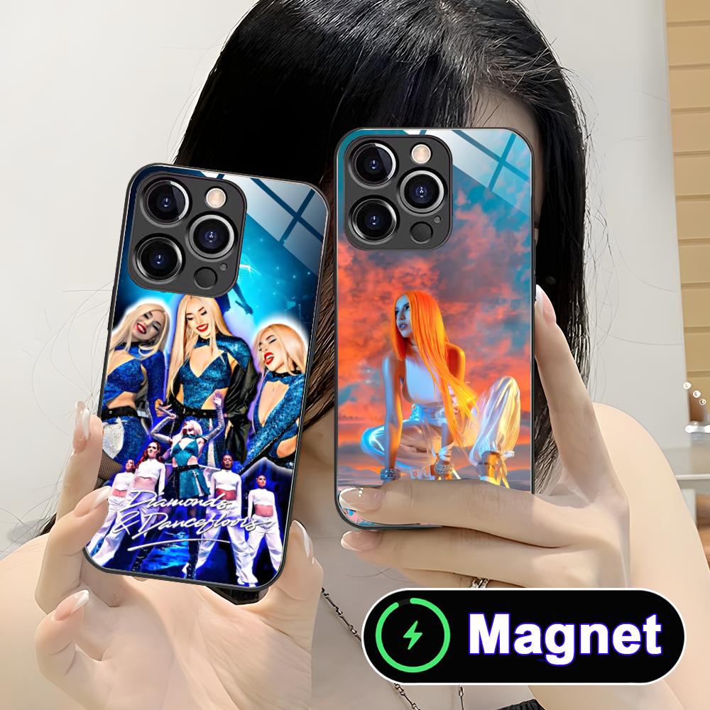 Fashion Ava Max Glass MagSafe Mobile Phone Case for iPhone 17 16 15 14 13 12 11 Air Pro Max Plus Mini Colorful Cover