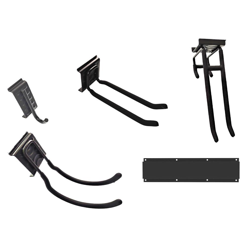 Robust Wall Mounted Organizer with Adjustable Hooks for Tool Storage