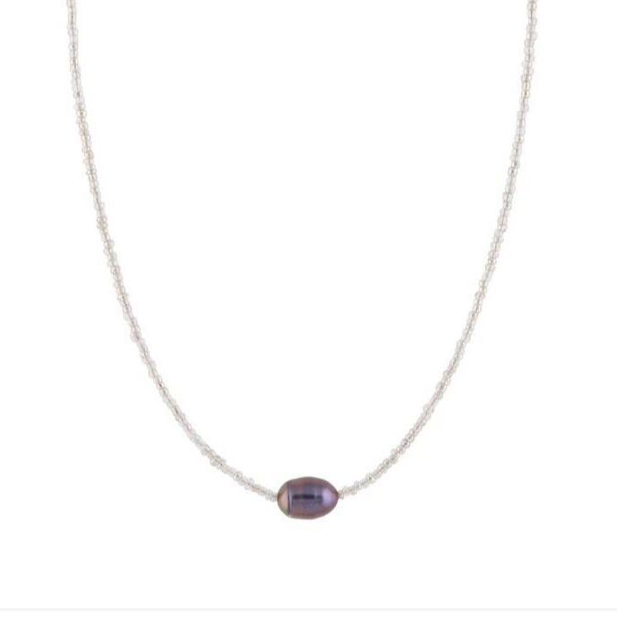 Retro Literary Beaded Choker with Natural Freshwater Pearls and Rice Beads