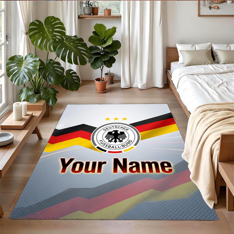 Crystal Velvet Rug Custom Name Text, Soft Non Slip Floor Mat Home DecorGermany national football team