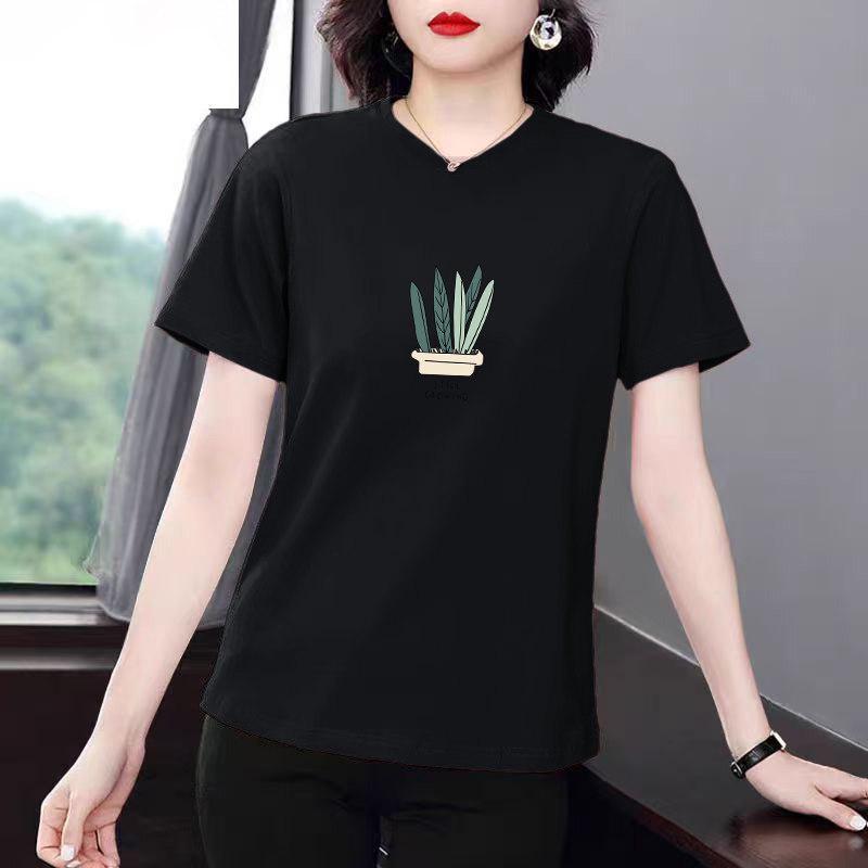 Women's Plus Size Trendy Summer Short-Sleeve T-Shirt - Loose, Stylish, Belly Covering Casual Top