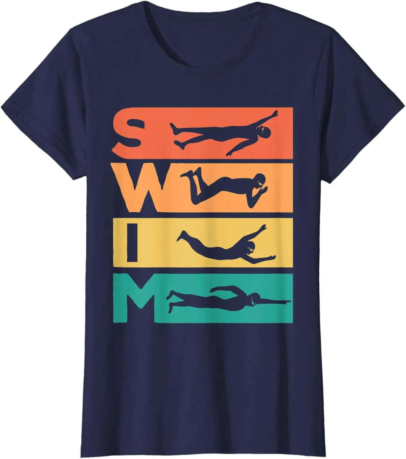 Ретро Винтажный Подарок Для Пловцов Футболка S