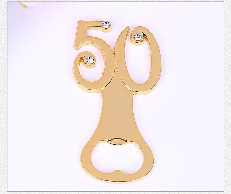 Gyllene Födelsedag Öppnare för 50-årskalas Bröllopsdag Dekorationer Gåva Gäster