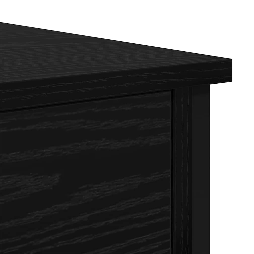 Nightstand Black Oak Effect 34 X 35.5 X 45 Cm Engineered Wood