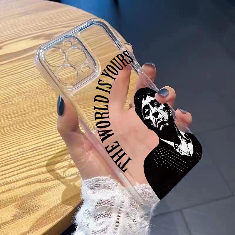 S-Scarface Phone Case for iPhone 17 Air 16 15 14 13 12 11 Pro Max Plus Mini Xs X 8 7 Soft Transparent Cover Fundas Accessory