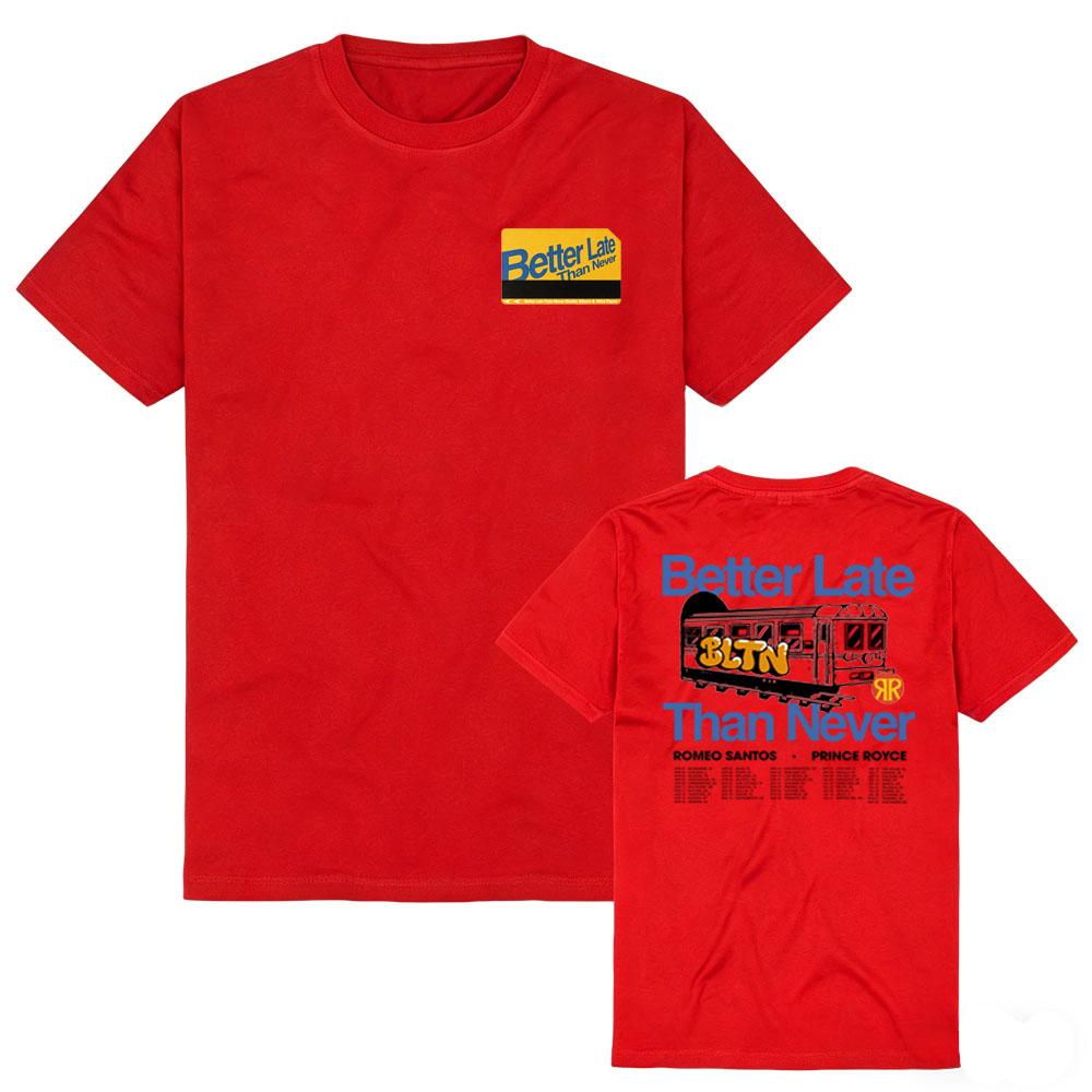 Romeo Santos & Prince Royce BLTN Tour 2026 Ontario T-Shirt Vintage Streetwear Round Neck Cotton Soft Short Sleeve Aldult Unisex XS красный
