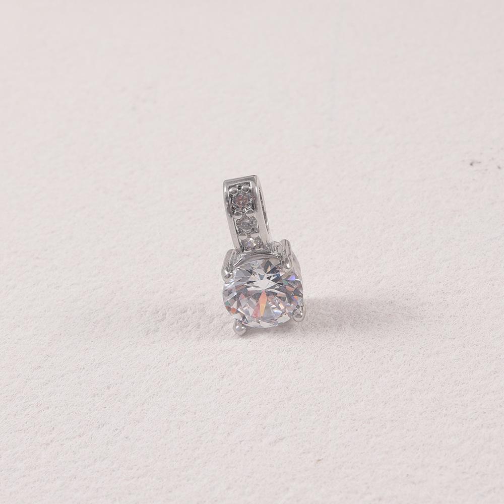 Двухцветный золотой и серебряный кулон с цирконом и бриллиантом - Простой, элегантный аксессуар для DIY-украшений.