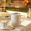 SIMELO Coffee Art Latte Art Pitcher, 304 Stainless Steel Pointed Spout Coffee Cup, Milk Frother Cup, 600ML with Scale