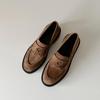 New Vintage Round-toe Women's Niche Platform Casual Leather Single Shoes