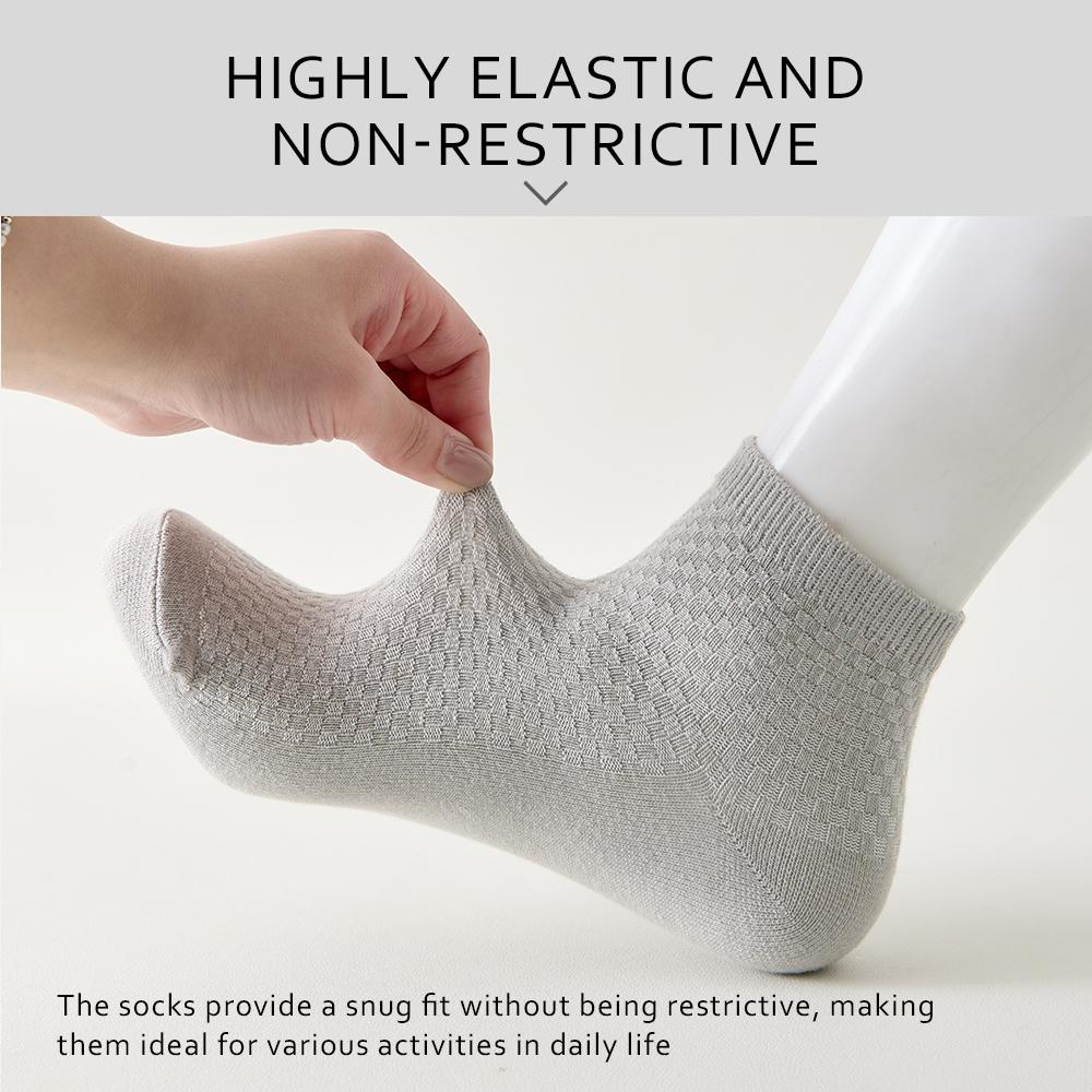 5 Pairs High Quality men's bamboo short socks sweat deodorant men's business casual all match black ankle socks gift 39-44