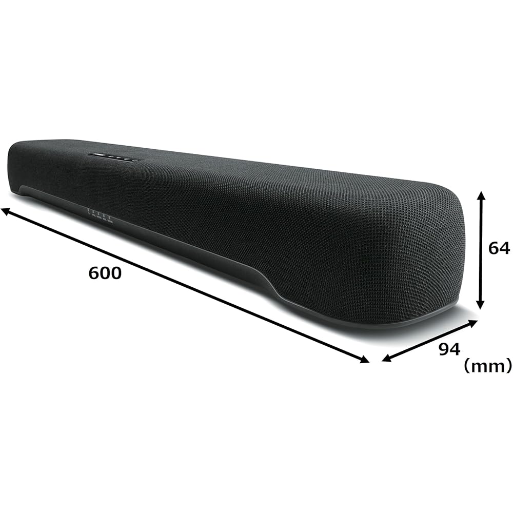 Yamaha SR-C20A Compact Soundbar, 60cm wide, Bluetooth compatible, for PC/Games/TV/PC/Smartphone, Black