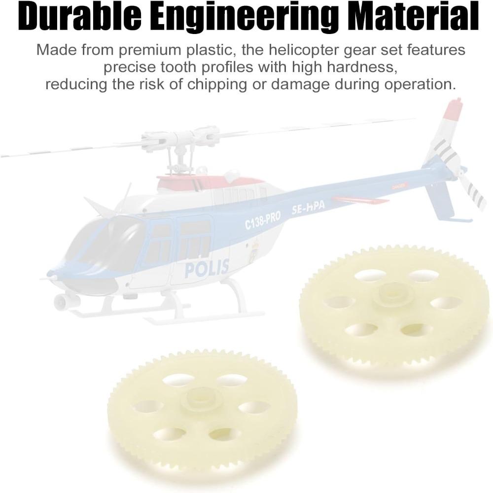2PCS White Remote Control Helicopter Gear Plastic RC Helicopter Gear Assembly
