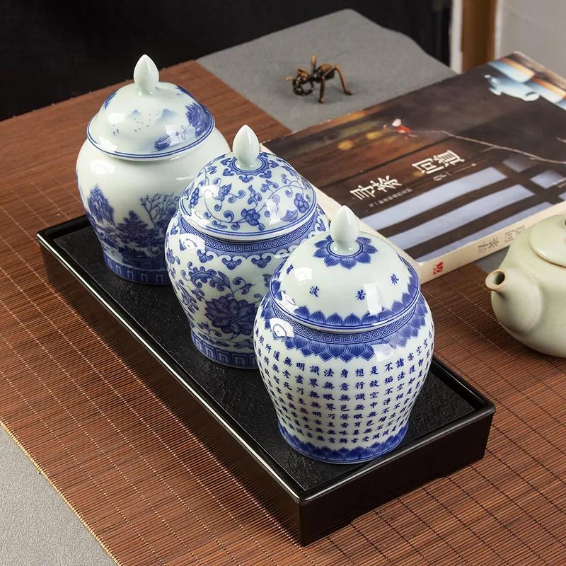 Modern Enamel Painted Flower General Jar Ceramic Sealed Tea Jar Gilded Art Decorative Jar Crafts Storage Bottle Home Decoration