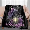 1PC Custom Name Raven Roses Night Blanket Versatile,all-season Throw Suitable for the Living Room,bedroom,camping,travel,and Gift