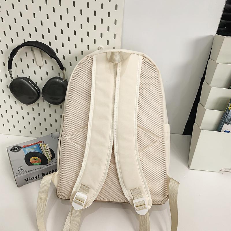 Women's Color Block Backpack Student School Bag Men's Lightweight Large Capacity Travel Backpack