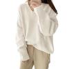 ZeoYoee Knit Ribbed Knit Top with Puff Long Plus Sizes Loose Solid Perfect for Everyday Winter Women's Sweater, V-Neck, Sleeves, Sleeves, Pullover,