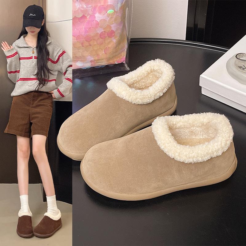 Women's Thick-soled a Footstool Winter Lightweight Warm Anti Cold Padded Snow Boots Non-slip Wear Casual Sneakers Cotton Boots Fur Shoes