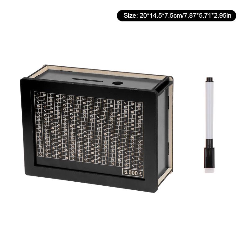 Svart gjenbrukbar sparegris med penger Målteller sparegris Gjør-det-selv-sparekassehåndverk Hjem for hjelper vanen med å spare