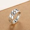 925 Sterling Silver Rings For Women Men Fine Jewelry Finger Adjustable Open Vintage Chain Ring For Party Birthday Gift