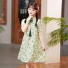 Girls' Summer Floral Cheongsam Princess Dress - Chinese Hanfu Style