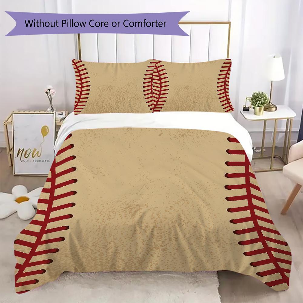Vintage Sports Pattern Bedding Uilt Set Uilt Cover Pillowcase Home Decoration Birthday Gift (1 * Duvet Cover + 2 * Pillowcase Without Core)