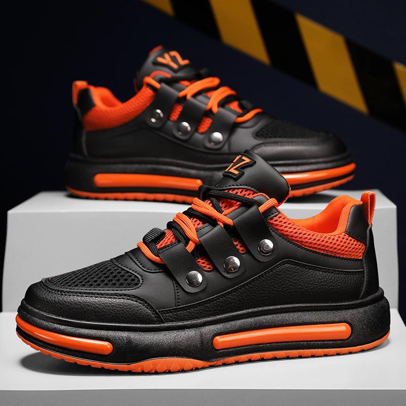 New Height Increasing Leather Versatile and Personalized Board Shoes, Casual and Fashionable Outdoor Sports Casual Men's Shoes