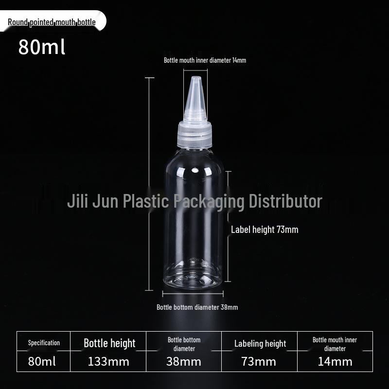 5-200ml Clear Pointed Tip Plastic Dropper Bottle