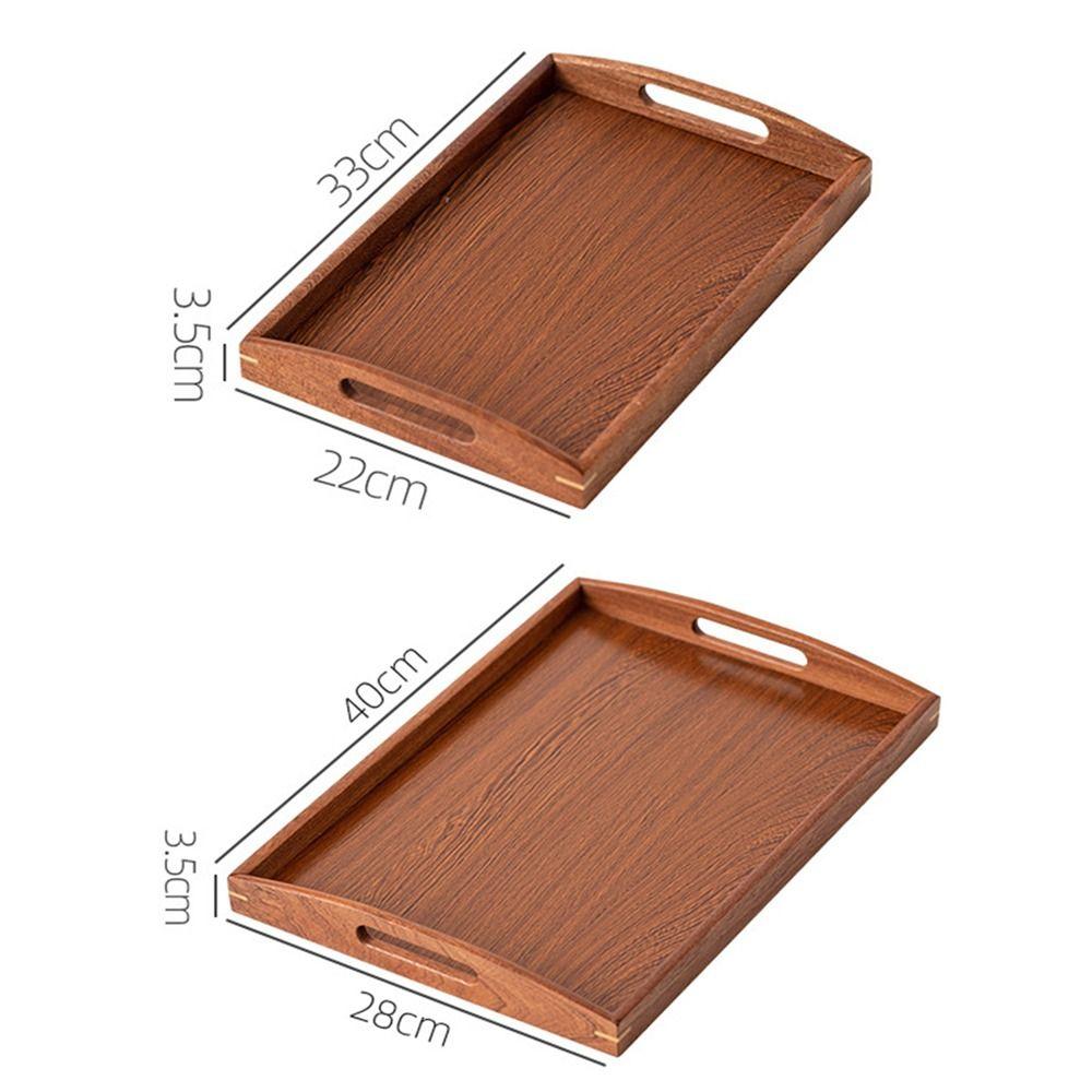 Heavy Duty Wooden Trays Ebony Food Plate New Storage Tray Fruit Snack