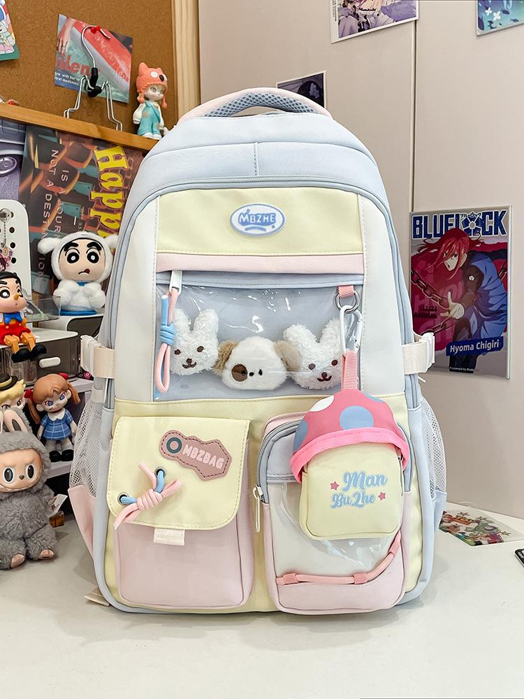 Schoolbag Japanese Ins New High-value Fresh and Sweet Dopamine Backpack Junior High School Students Lightweight Large-capacity Backpack